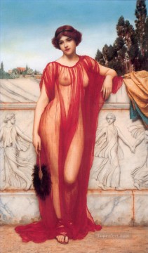 John William Godward Painting - JW Athenais 1908 Neoclassicist lady John William Godward